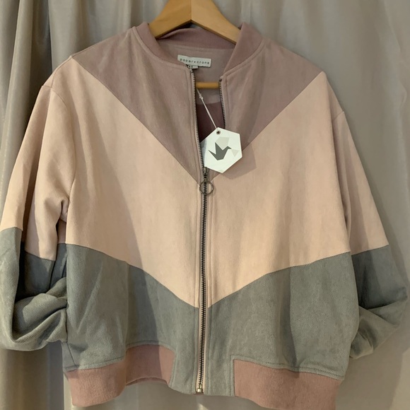 Paper Crane Color Block Bomber Jacket - Picture 5 of 5
